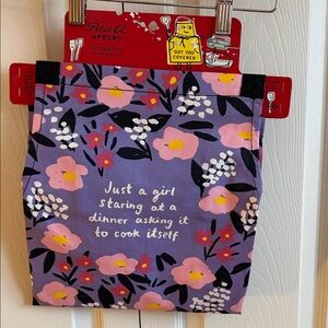 Blue Q Purple Apron with Pink and White Floral Design